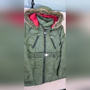 Dollhouse Green Jacket with Bright Pink Interior